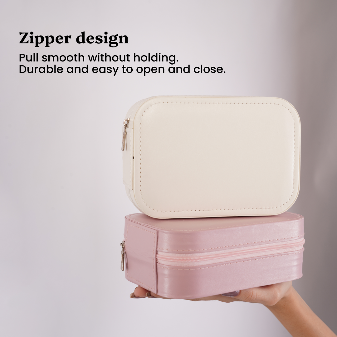 White Jewelry Organizer with LED Mirror